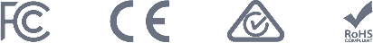 Certificaciones FCC, CE, RCM y RoHS